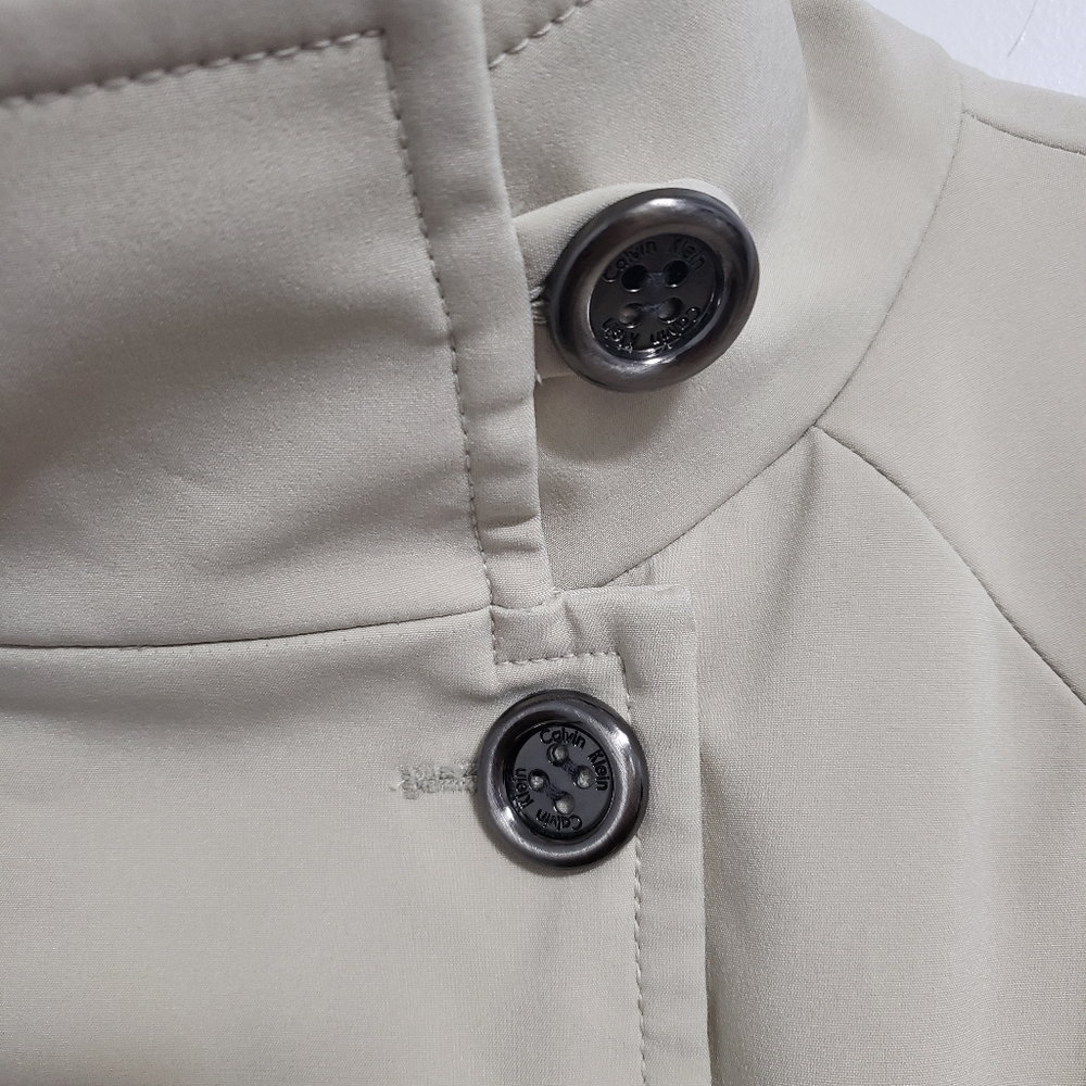 CALVIN KLEIN BEIGE Rain Trench Coat - Picture 7 of 12